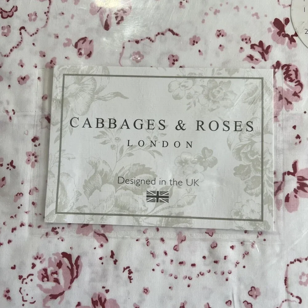Cabbages & Roses King 4pc Sheet Set Pink White Floral New Penny Raspberry NEW